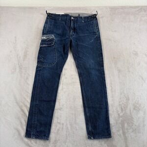 Levi's 520 Tapered Cargo Jeans in Blue Dark Wash Side Tabs Men 34x31